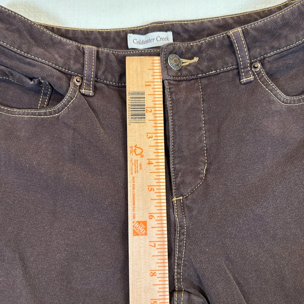 Coldwater Creek Brown Straight Leg Stretch Corduroy Pants Mid Rise Size 8 - Picture 4 of 13